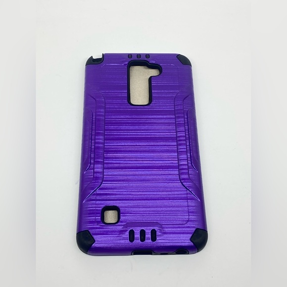 PURPLE & BLACK PHONE CASE FOR LG STYLO 2 PLUS NEW/UNUSED - Picture 2 of 5